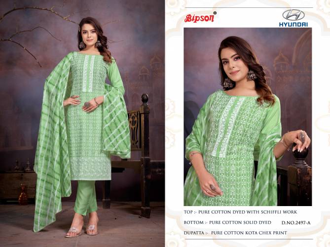 Hyundai 2497 By Bipson Soft Cotton Printed Non Catalog Dress Material Wholesale Market In Surat
